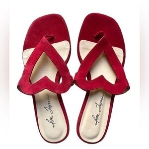 Isa Tapia red suede “Te Amo “ shoes size 37/7